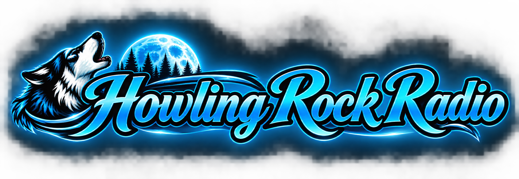 Howling Rock Radio glowing wolf logo